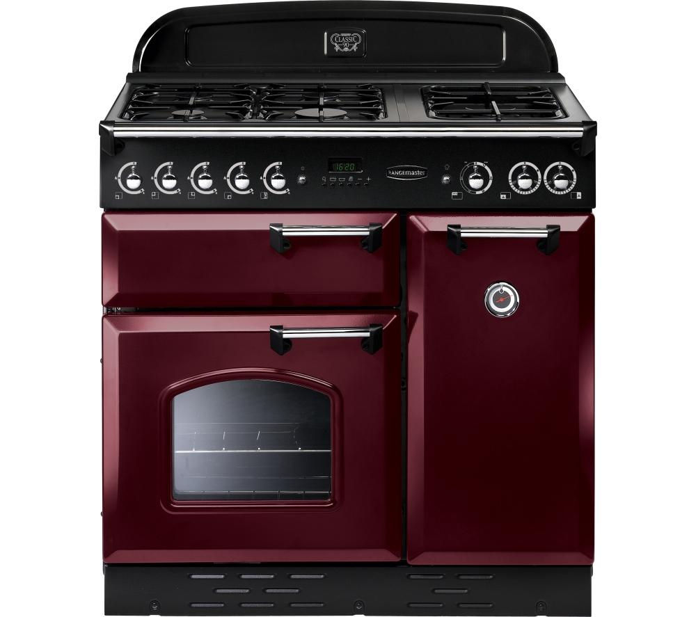 RANGEMASTER Classic 90 Gas Range Cooker - Cranberry & Chrome, Cranberry Review thumbnail